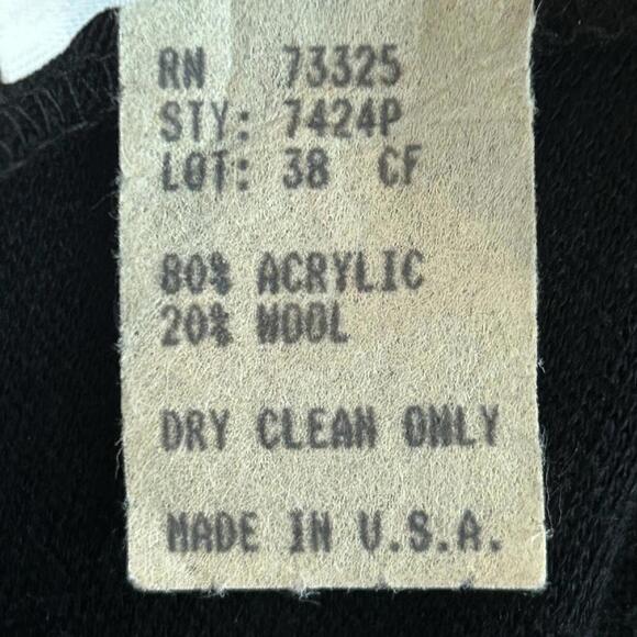 90s Dark Academia Dress Black Long Sleeve Lace Collar Size 4 Retro Librarian - Picture 9 of 9